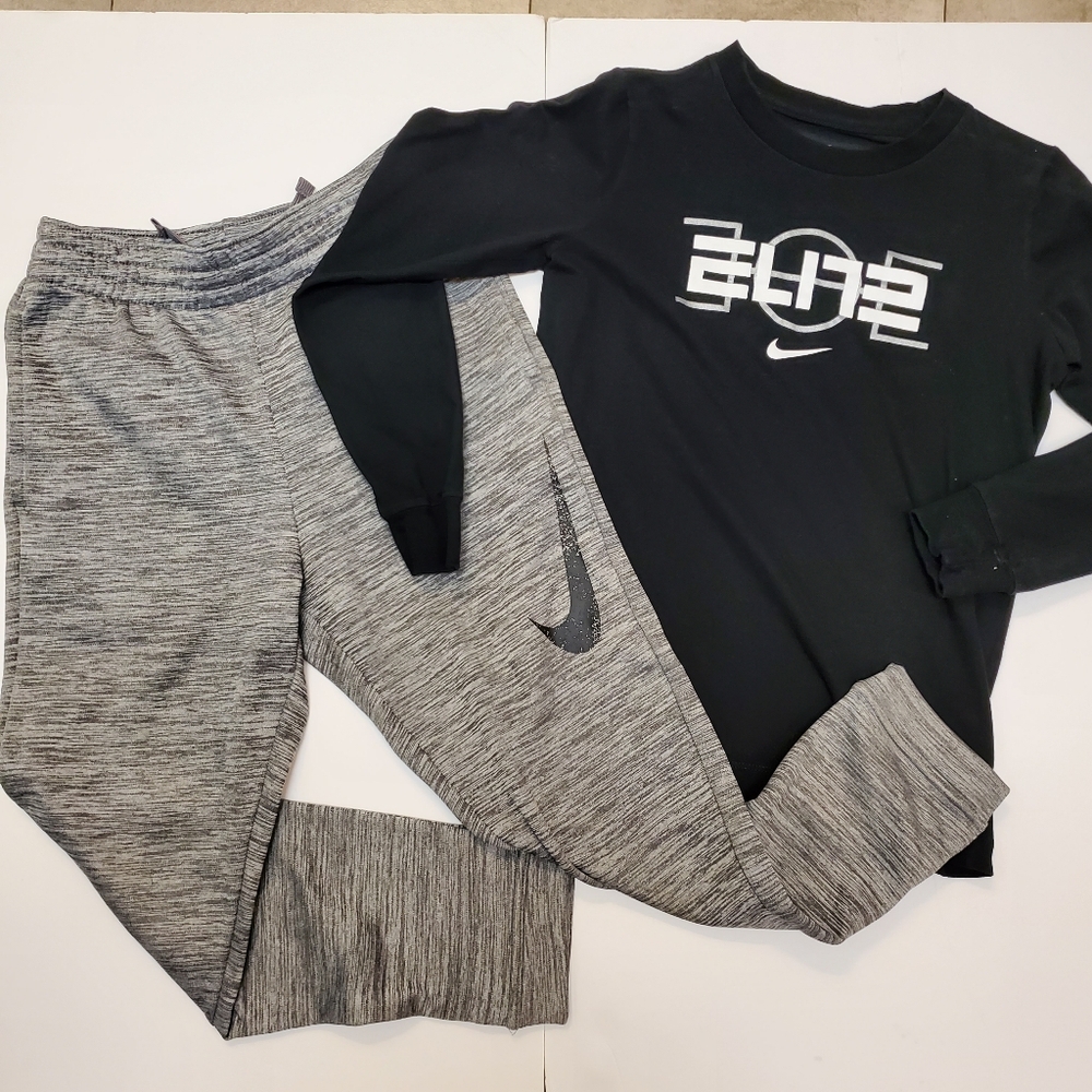 Nike Boy Outfit Long Sleeve and Thermal Bottom Size Small
